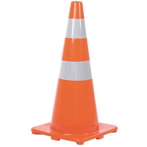 Cone de sinalização com faixas refletoras - Manutan Expert