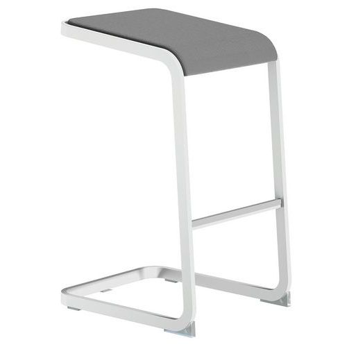 Banco individual alto e ergonómico, com pé branco C-Stool