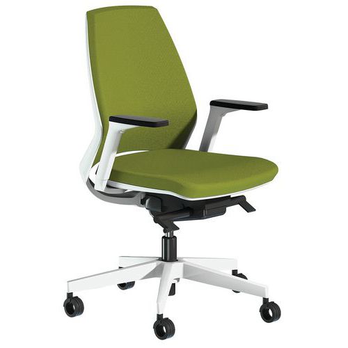 Cadeira de escritório Oxygen com espaldar médio estofado e apoio para braços regulável