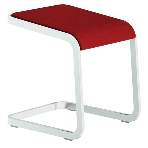 Banco individual baixo e ergonómico com base branca C-Stool
