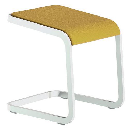 Banco individual baixo e ergonómico com base branca C-Stool