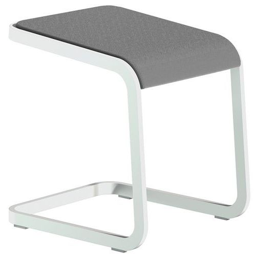 Banco individual baixo e ergonómico com base branca C-Stool