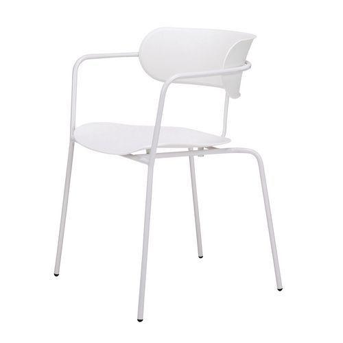 Conjunto de 4 cadeiras Bistro – pés brancos/assento branco – Paperflow