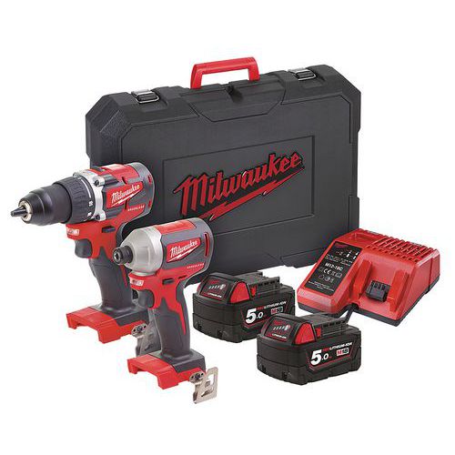Conjunto de berbequim e aparafusadora de impacto 1/4 18 V – Milwaukee