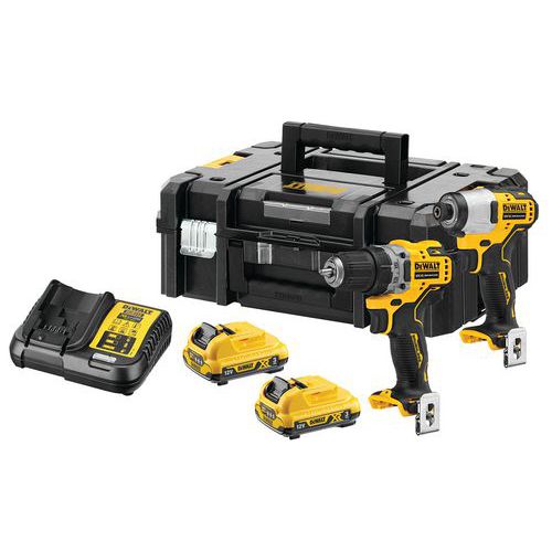 Kit 2 ferramentas XR 12 V Berbequim de percussão + aparafusadora de impacto – Dewalt Kit 2 ferramentas XR 12 V Berbequim de percussão + aparafusadora de impacto – Dewalt