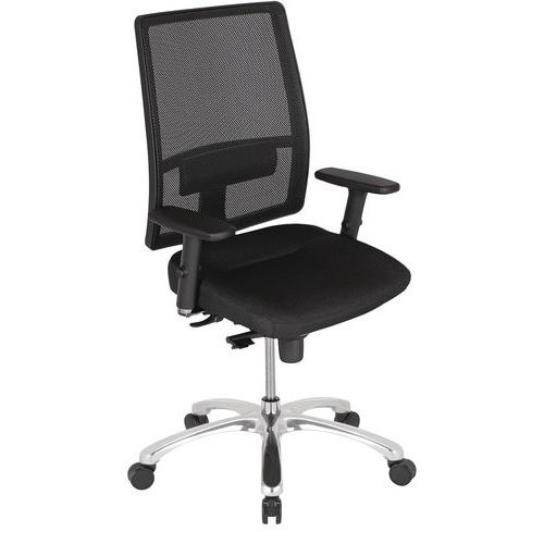 Cadeira de escritório Bizzi com apoios para braços 3D – espaldar em malha – preto – Nowystyl
