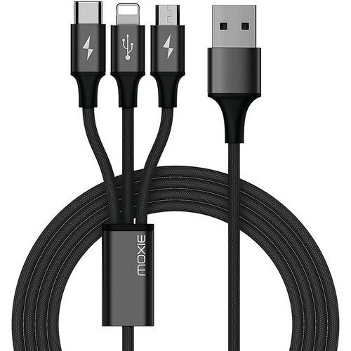 Cabo multi USB – Cabo Lightning, Micro-USB, USB tipo-C – Moxie