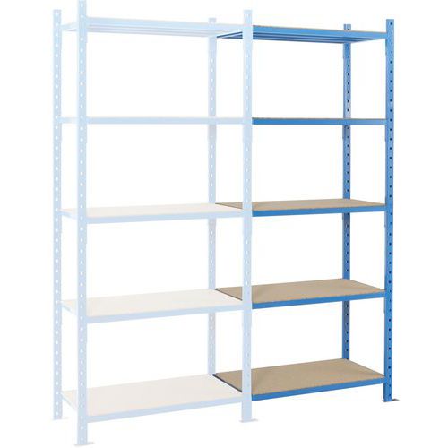 Estante Combi-Plus – prateleira tubular + placa de cobertura em madeira - Manorga