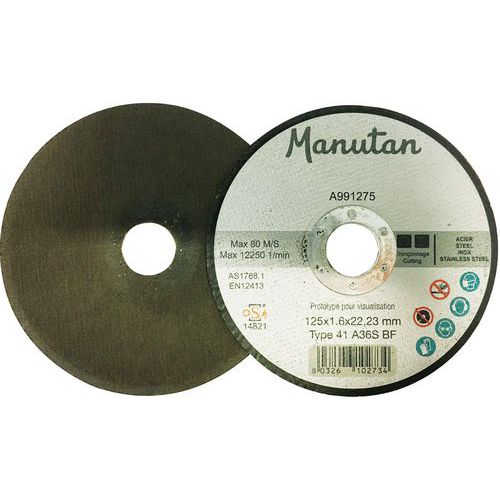 Disco de rebarbagem para aço/inox – espessura de 6 mm - Manutan Expert