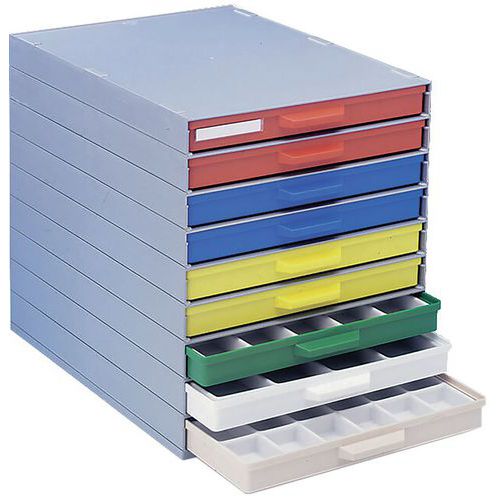 Bloco de gavetas em plataforma – Diversas cores