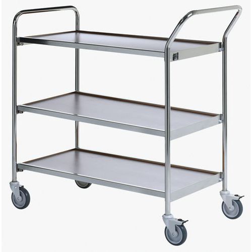 Carro móvel cromado – 3 plataformas – capacidade de 150 kg