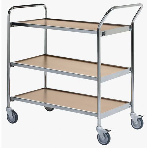 Carro móvel cromado – 3 plataformas – capacidade de 150 kg
