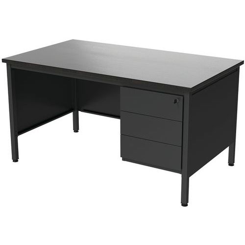 Secretária 1/2 min. Confort 2 com bloco com 3 gavetas – 140 cm