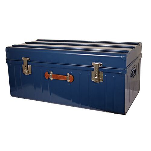 Caixa de aço de grande capacidade com tampa arredondada e pega em couro – 160 a 225 L – Pierre Henry