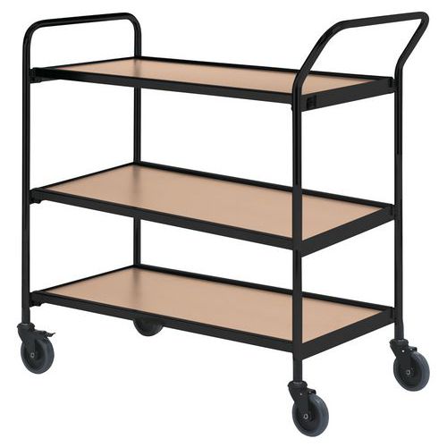 Carro móvel preta – 3 plataformas – capacidade de 150 kg