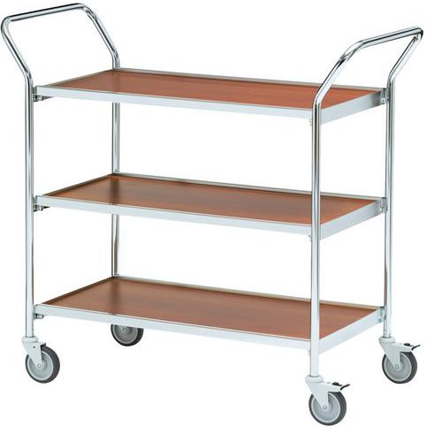 Carro móvel com 2 pegas – 3 plataformas – capacidade de 150 kg