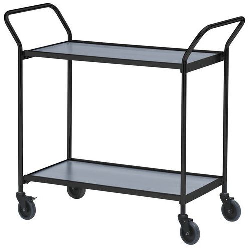 Carro móvel com acabamento preto e 2 pegas – 2 plataformas – capacidade de 150 kg