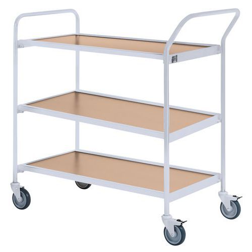 Carro móvel cinzento – 3 plataformas – capacidade de 150 kg