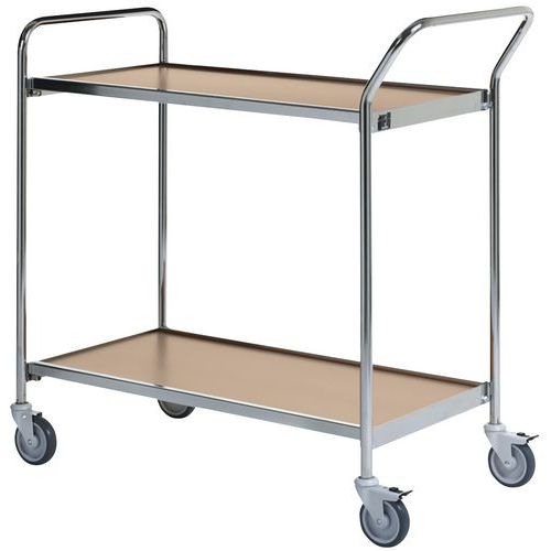 Carro móvel cromado – 2 plataformas – capacidade de 150 kg