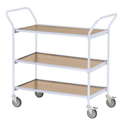 Carro móvel com acabamento cinzento – 3 plataformas – capacidade de 150 kg