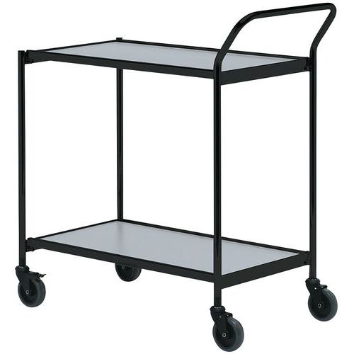 Carro móvel preto – 2 plataformas – capacidade de 150 kg