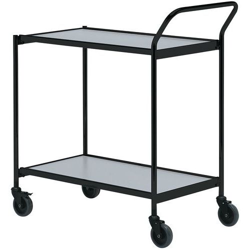 Carro móvel preto – 2 plataformas – capacidade de 150 kg