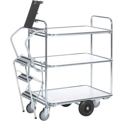 Carro com escada – 3 plataformas – capacidade de 300 kg