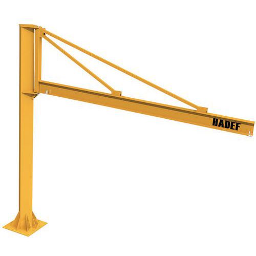 Conjunto de grua giratória triangular com diferencial elétrico – capacidade de 250 a 1000 kg – HADEF