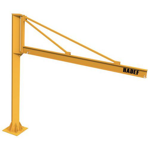 Conjunto de grua giratória triangular com diferencial elétrico – capacidade de 250 a 1000 kg – HADEF