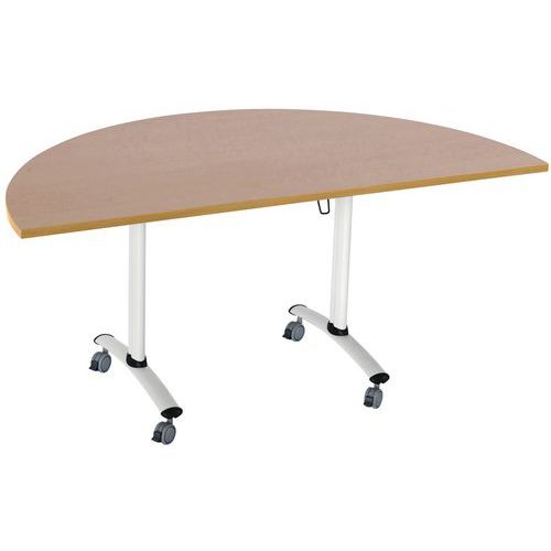 Mesa em meia-lua Axe com tampo estratificado – Manutan Expert