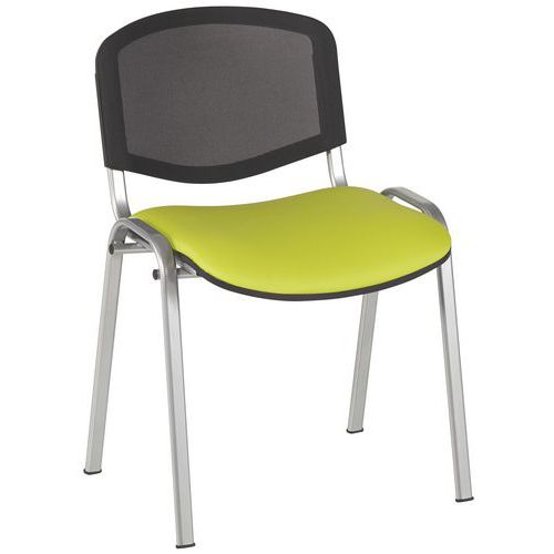 Conjunto de 5 cadeiras Bliz em tecido, espaldar em rede – GMCE