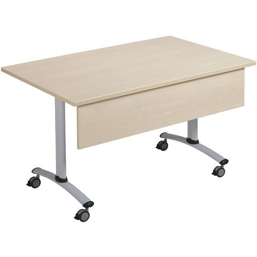 Mesa quadrada Axe com tampo estratificado + painel de fundo – Manutan Expert