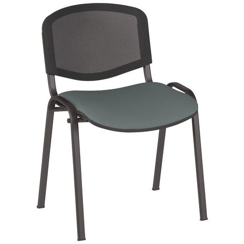 Conjunto de 5 cadeiras Bliz em tecido, espaldar em rede – GMCE