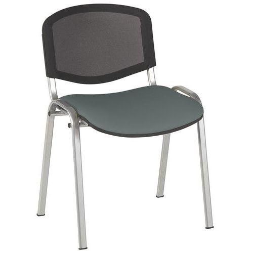 Conjunto de 5 cadeiras Bliz em tecido, espaldar em rede – GMCE