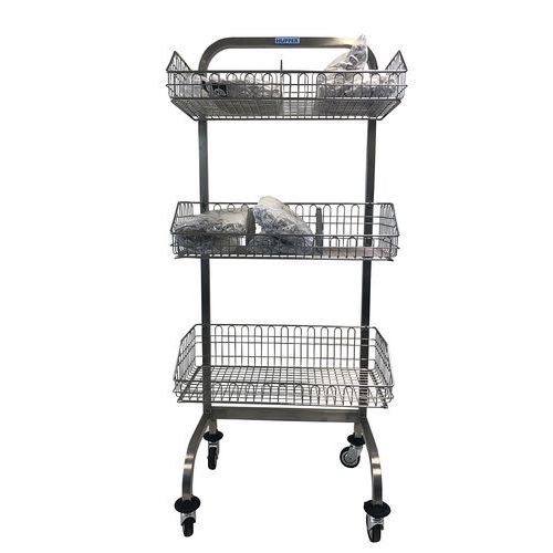 Carro médico em inox com cestos – Com separador