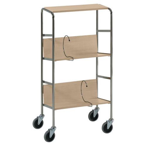 Carro para pastas de arquivo – 2 plataformas – capacidade de 75 kg Carro para pastas de arquivo – 2 plataformas – capacidade de 75 kg