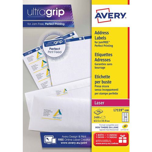 Etiqueta de endereço Ultragrip – Impressão a laser