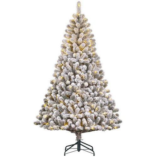 Pinheiro de Natal verde com neve e luz integrada