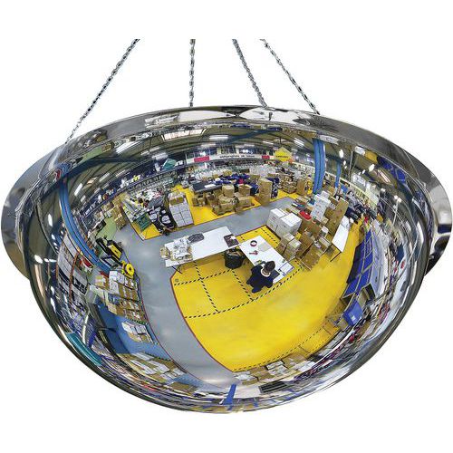 Espelho hemisférico/semiesférico Plexi+ – visão 360° – fixação por ímanes – Kaptorama