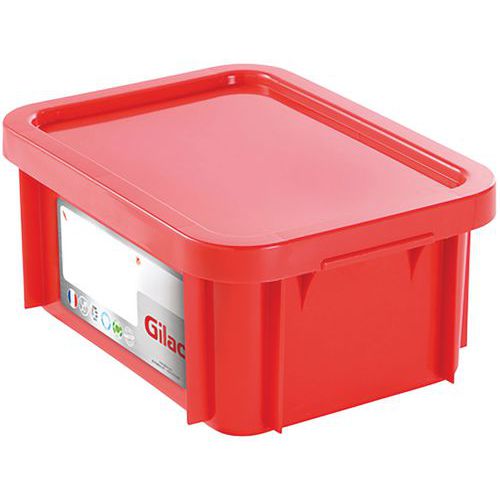 Caixa empilhável com tampa – 395 mm de comprimento – 12 a 15 L – Gilac