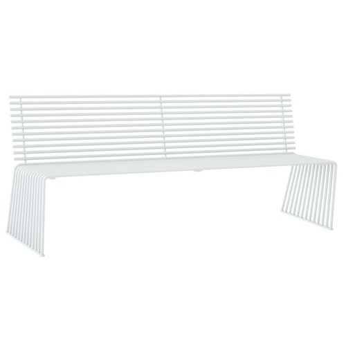 Banco plano com espaldar em aço inoxidável