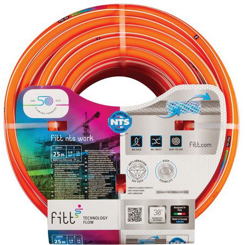 Mangueira de rega NTS Work – Laranja – 25 ou 50 m de comprimento – Fitt