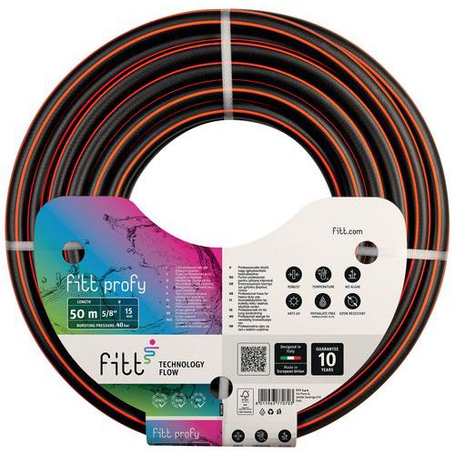 Mangueira de rega Fitt Profy – Preto – 25 ou 50 m de comprimento – Fitt
