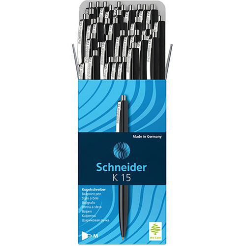 Esferográfica – K15 – preta – 50 unid. – Schneider