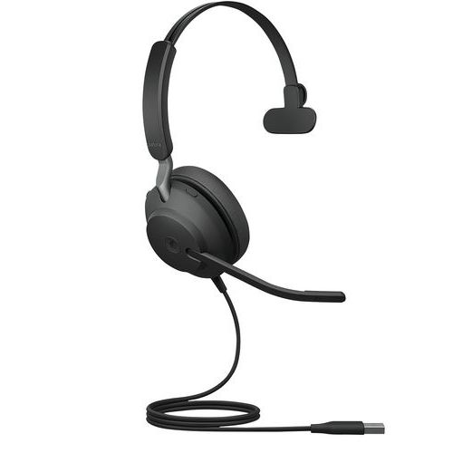 Auscultadores com fios JABRA Evolve2 40 Mono USB-A MS Auscultadores com fios JABRA Evolve2 40 Mono USB-A MS