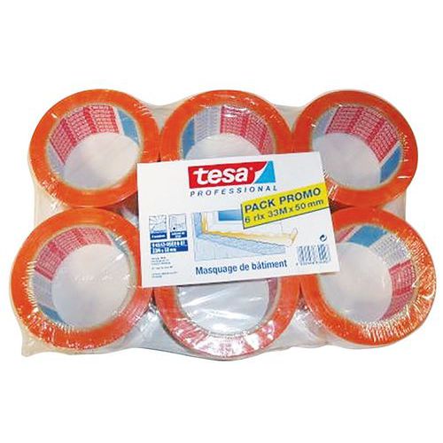 Fita adesiva em PVC para reboco – 4843 – tesa – laranja