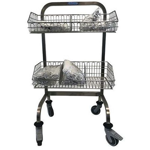 Carro médico em inox com cestos – Com separador