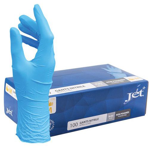Luvas descartáveis em nitrilo azul não revestido a pó – Embalagem de 100 – MP Hygiène Luvas descartáveis em nitrilo azul não revestido a pó – Embalagem de 100 – MP Hygiène
