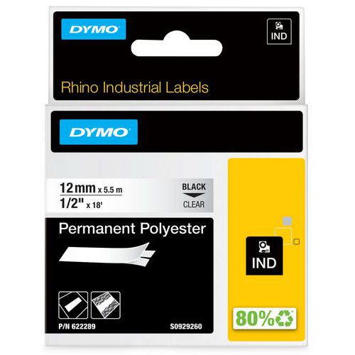 Fita de etiquetas Industrial Rhino em poliéster autocolante – Dymo