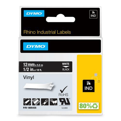 Fita de etiquetas Industrial Rhino em vinil autocolante – Dymo